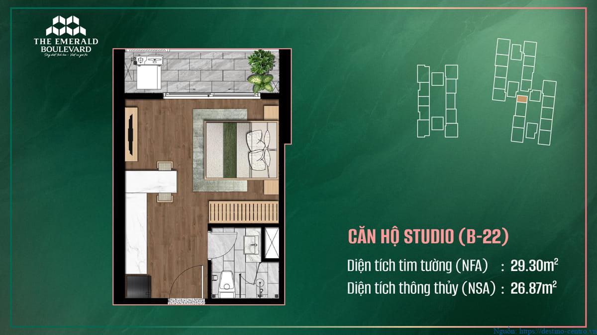 Căn hộ studio B-22 tại dự án The Emerald Boulevard
