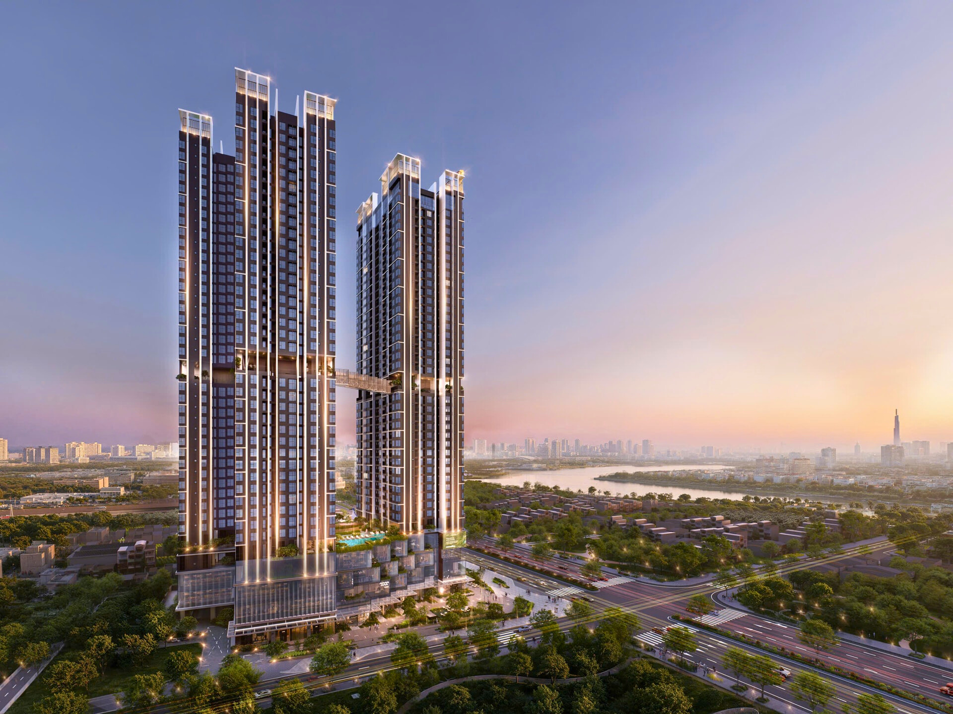 Cảnh quan dự án The Emerald Boulevard do doanh nghiệp Lê Phong đứng ra phát triển