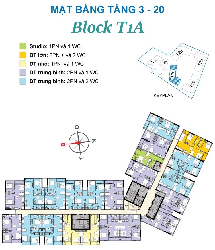 Mặt Bằng Tầng Block T1a Dự án Destino Centro