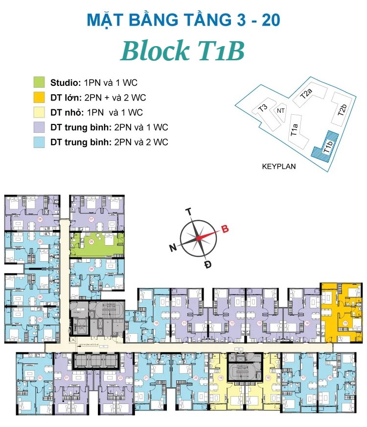 Mặt Bằng Tầng Block T1b Dự án Destino Centro