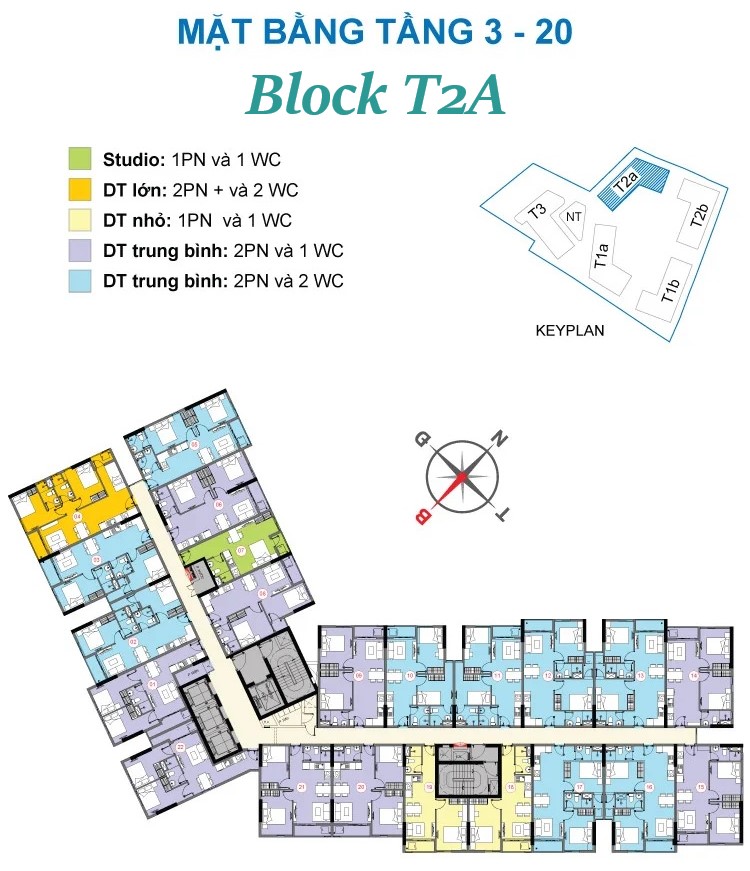 Mặt Bằng Tầng Block T2a Dự án Destino Centro