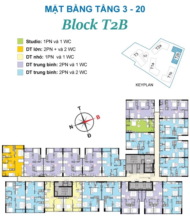 Mặt Bằng Tầng Block T2b Dự án Destino Centro