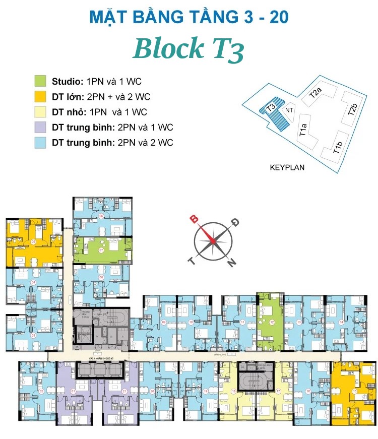 Mặt Bằng Tầng Block T3 Dự án Destino Centro