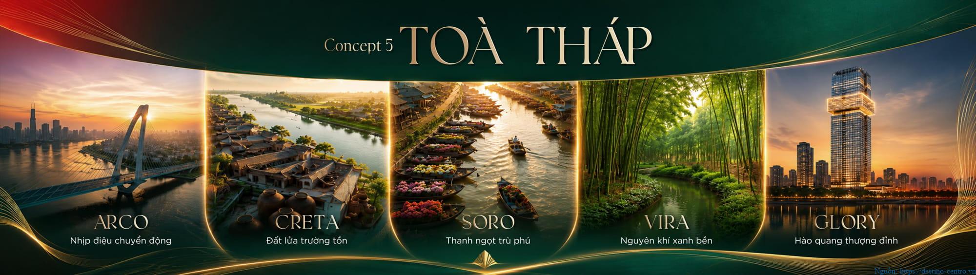 Mô hình phương án 5 của tòa tháp tại dự án The Emerald River Park