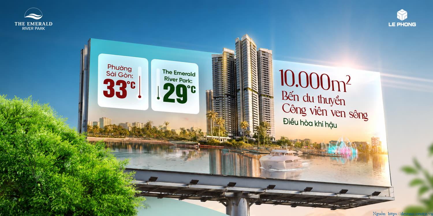 The Emerald River Park bến du thuyền 10.000m2, công viên ven sông điều hòa khí hậu