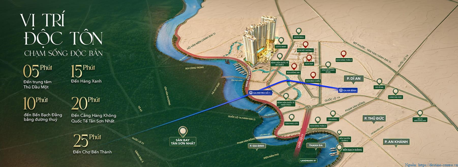 The Emerald River Park nằm ở vị trí kết nối giao thông và tiện ích khu vực xung quanh