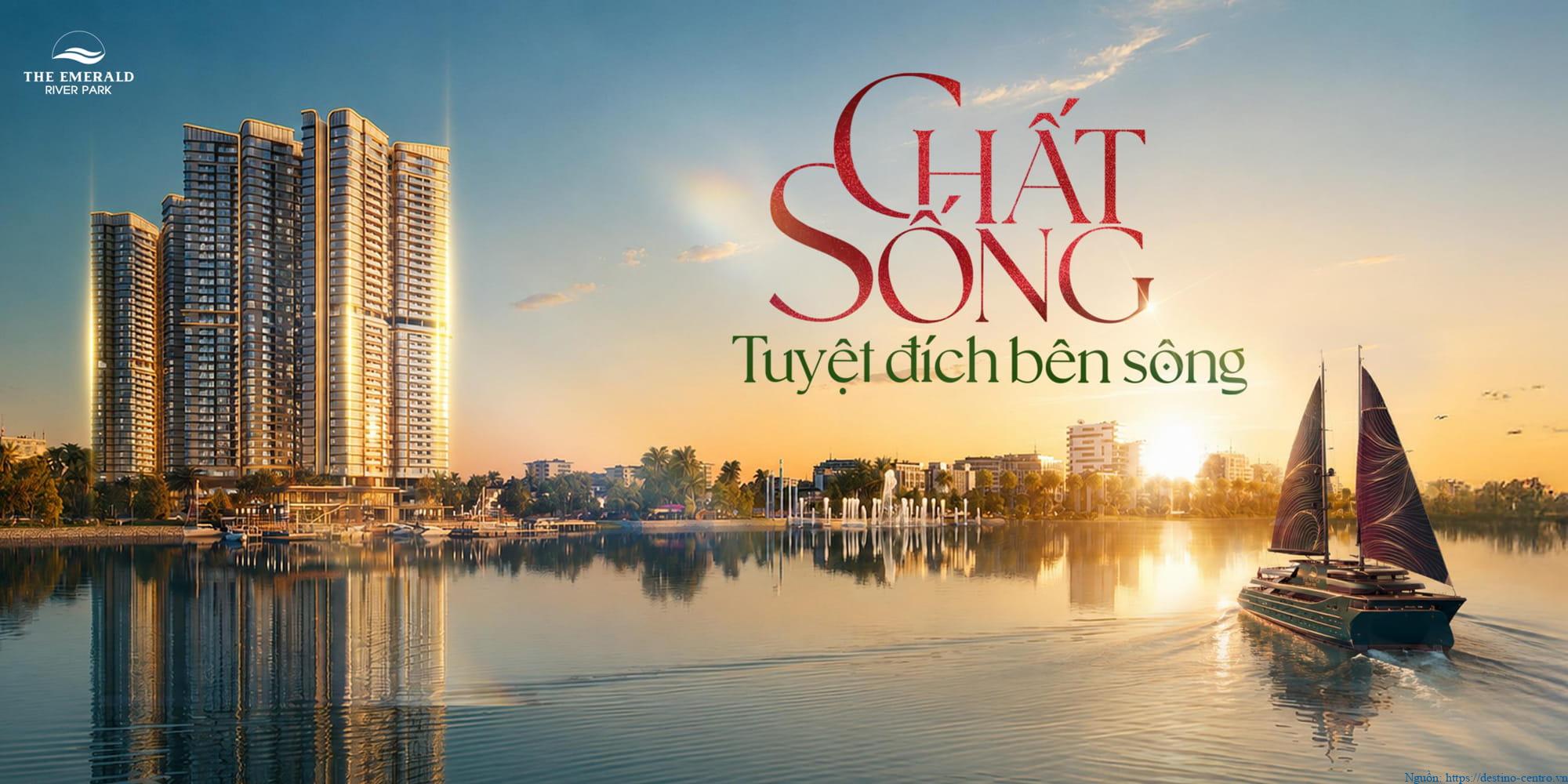 The Emerald River Park ven sông 5 tòa tháp căn hộ cao và bến du thuyền